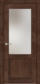 Межкомнатная дверь ПО Elegance 2 в цвете Дуб бурый со стеклом Сатинат Белый
