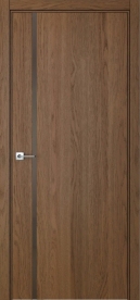 Межкомнатная дверь ПО BASE 1/1 вертикальное направление Invisible в цвете Дуб Кейв со стеклом RAY бронза