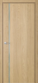 Межкомнатная дверь ПО BASE 1/1 горизонтальное направление в цвете Дуб Сэнд со стеклом RAY белый