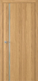 Межкомнатная дверь ПО BASE 1/1 вертикальное направление пенал в цвете Дуб натуральный  со стеклом RAY белый