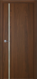 Межкомнатная дверь ПО BASE 1/1 вертикальное направление в цвете Американский орех  со стеклом RAY белый