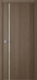 Межкомнатная дверь ПО BASE 1/1 вертикальное направление в цвете Дуб каменный со стеклом RAY белый