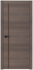 Межкомнатная дверь ПО BASE 1/1 в цвете Американский орех мист со стеклом RAY серый