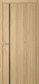 Межкомнатная дверь ПО BASE 1/1 вертикальное направление пенал в цвете Дуб Грано со стеклом RAY бронза