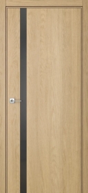 Межкомнатная дверь ПО БЭЙС 1/2 вертикальное направление Invisible в цвете Дуб Сэнд со стеклом RAY серый