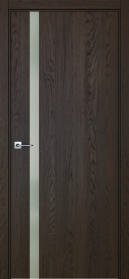 Межкомнатная дверь ПО БЭЙС 1/2 вертикальное направление пенал в цвете Дуб Рут со стеклом RAY белый