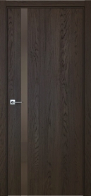 Межкомнатная дверь ПО БЭЙС 1/2 вертикальное направление пенал в цвете Дуб Рут со стеклом RAY бронза