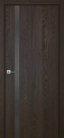 Межкомнатная дверь ПО БЭЙС 1/2 вертикальное направление Invisible в цвете Дуб Рут со стеклом RAY серый