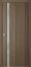 Межкомнатная дверь ПО БЭЙС 1/2 вертикальное направление Invisible в цвете Дуб каменный со стеклом RAY белый