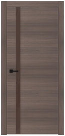 Межкомнатная дверь ПО BASE 1/2 в цвете Американский орех мист со стеклом RAY серый