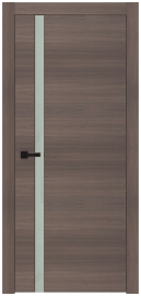 Межкомнатная дверь ПО BASE 1/2 в цвете Американский орех мист со стеклом RAY белый