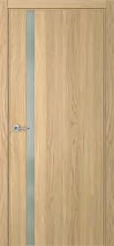 Межкомнатная дверь ПО БЭЙС 1/2 вертикальное направление полуторная в цвете Дуб Грано со стеклом RAY белый