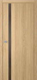 Межкомнатная дверь ПО БЭЙС 1/2 вертикальное направление Invisible в цвете Дуб Грано со стеклом RAY бронза