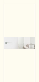 Межкомнатная дверь ПО Титаниум 1 в цвете Белый со стеклом Зеркало