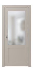Межкомнатная дверь ПО Canva 1 двустворчатая в цвете Грэй софт со стеклом Сатинат Белый
