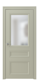 Межкомнатная дверь ПО OMEGA 3 двустворчатая в цвете Капучино со стеклом Сатинат Белый