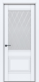 Межкомнатная дверь ПО КЛАССИКО 43 в цвете Alaska со стеклом Ромб
