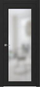 Межкомнатная дверь ПО NEO 1 двустворчатая в цвете Чёрный софт со стеклом Сатинат Белый