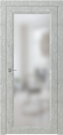 Межкомнатная дверь ПО NEO 1 двустворчатая в цвете Серый Гранит со стеклом Сатинат Белый
