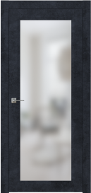 Межкомнатная дверь ПО NEO 1 в цвете Чёрный Морион  со стеклом Сатинат Белый