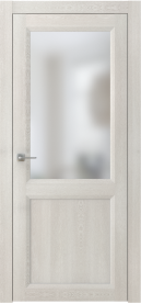 Межкомнатная дверь ПО NEO 2 двустворчатая в цвете Дуб Мраморный. со стеклом Сатинат Белый