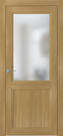 Межкомнатная дверь ПО NEO 2 двустворчатая в цвете Дуб натур. со стеклом Сатинат Белый