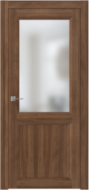 Межкомнатная дверь ПО NEO 2 двустворчатая в цвете Орех натуральный со стеклом Сатинат Белый