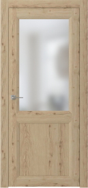 Межкомнатная дверь ПО NEO 2 двустворчатая в цвете Дуб кантри  со стеклом Сатинат Белый