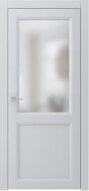 Межкомнатная дверь ПО NEO 2 двустворчатая в цвете Скай софт со стеклом Сатинат Белый
