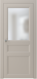 Межкомнатная дверь ПО NEO 3 в цвете Мускат софт со стеклом Сатинат Белый