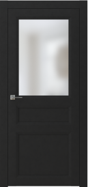 Межкомнатная дверь ПО NEO 3 в цвете Чёрный софт со стеклом Сатинат Белый