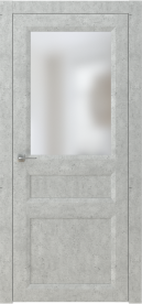Межкомнатная дверь ПО NEO 3 двустворчатая в цвете Серый Гранит со стеклом Сатинат Белый