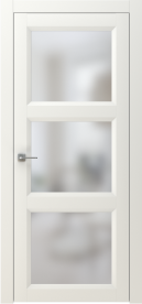 Межкомнатная дверь ПО NEO 4 двустворчатая в цвете Айвори Софт со стеклом Сатинат Белый
