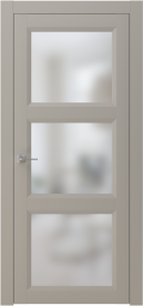 Межкомнатная дверь ПО NEO 4 в цвете Грэй софт со стеклом Сатинат Белый
