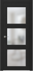 Межкомнатная Раздвижная дверь ПО NEO 4 купе в цвете Чёрный софт со стеклом Сатинат Белый