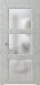 Межкомнатная Раздвижная дверь ПО NEO 4 купе в цвете Серый Гранит со стеклом Сатинат Белый