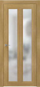Межкомнатная дверь ПО NEO 7 двустворчатая в цвете Дуб натур. со стеклом Сатинат Белый