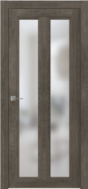 Межкомнатная дверь ПО NEO 7 в цвете Дуб Графит. со стеклом Сатинат Белый