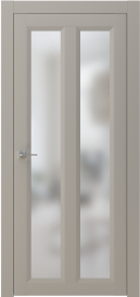 Межкомнатная дверь ПО NEO 7 двустворчатая в цвете Грэй софт со стеклом Сатинат Белый