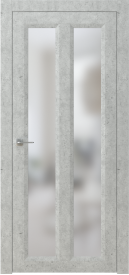 Межкомнатная дверь ПО NEO 7 двустворчатая в цвете Серый Гранит со стеклом Сатинат Белый