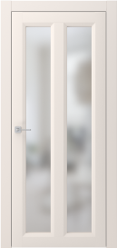 Межкомнатная дверь ПО NEO 7 двустворчатая в цвете Крем софт со стеклом Сатинат Белый