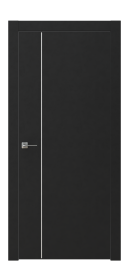 Межкомнатная дверь GRAFICA 4 Cтоун белый двустворчатая в цвете Чёрный софт без стекла