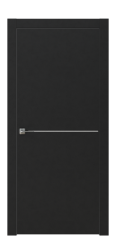 Межкомнатная дверь GRAFICA 5 Cтоун белый в цвете Чёрный софт без стекла