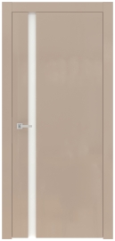 Межкомнатная дверь ПО BASE 1/2 в цвете Капучино со стеклом RAY белый