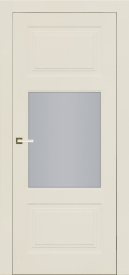 Межкомнатная дверь ПО EMMA 7 в цвете Кремово-Белый со стеклом Сатинат Белый
