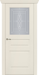 Межкомнатная дверь ПО SAVONA 3  в цвете Антично-Белый со стеклом Сатинат Белый
