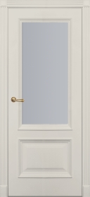 Межкомнатная дверь ПО FLORENCIA 2  двустворчатая в цвете Антично-Белый со стеклом Сатинат Белый