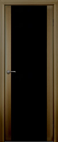 Межкомнатная дверь ПО BASE 3 в цвете Орех со стеклом Стекло Черное AGS
