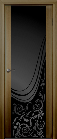 Межкомнатная дверь ПО BASE 3 в цвете Орех со стеклом Премьера