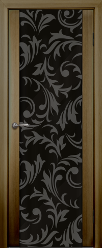 Межкомнатная дверь ПО BASE 3 в цвете Орех со стеклом Шейк